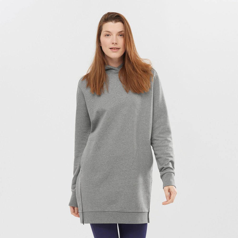 Sweatshirt À Capuche Salomon Femme Grise - Salomon OUTLIFE DRESS W - France (3497-IBDQV)